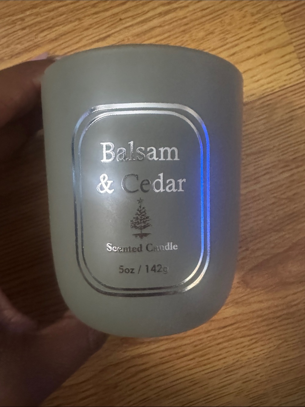 Balsam & Cedar Scented Candle - Frosted Gray Glass